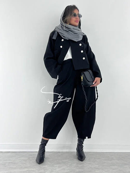 شلوار خمره ای مشکی
