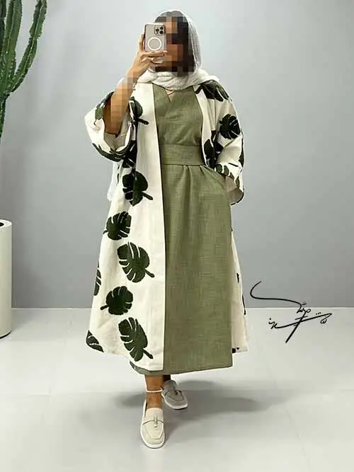 مانتو عبایی سبز