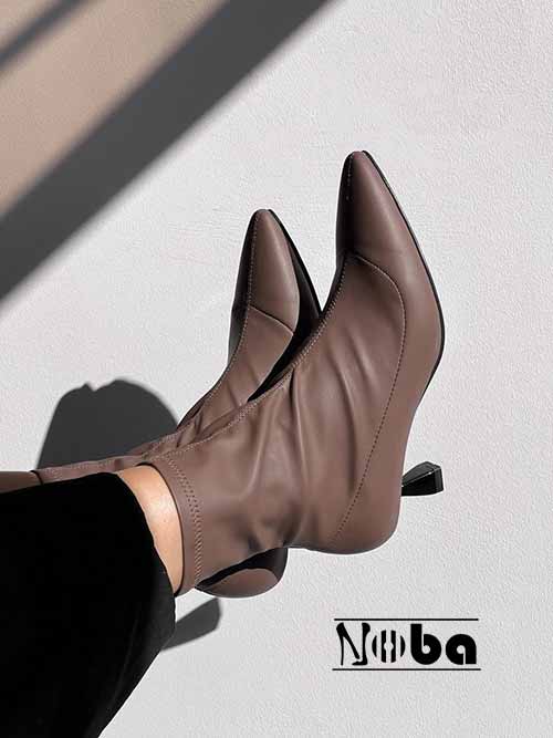 نیم بوت کرم قهوه ای